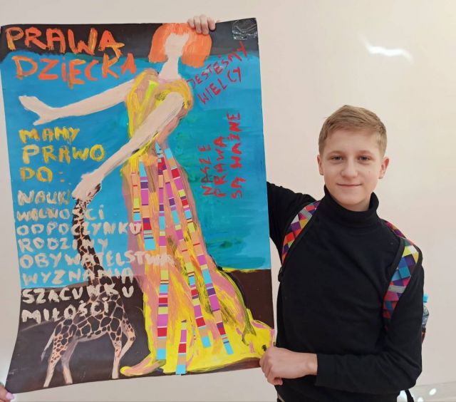 Prawa dziecka plakat zwycięzcy ubiegłorocznego konkursu
