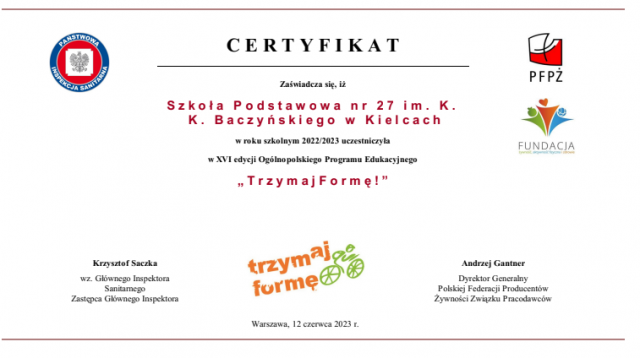 Ogólnopolski Program Edukacyjny „Trzymaj Formę!”