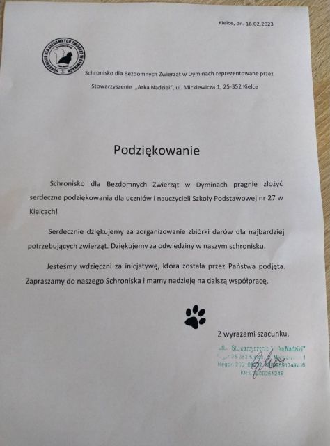 podziękowania