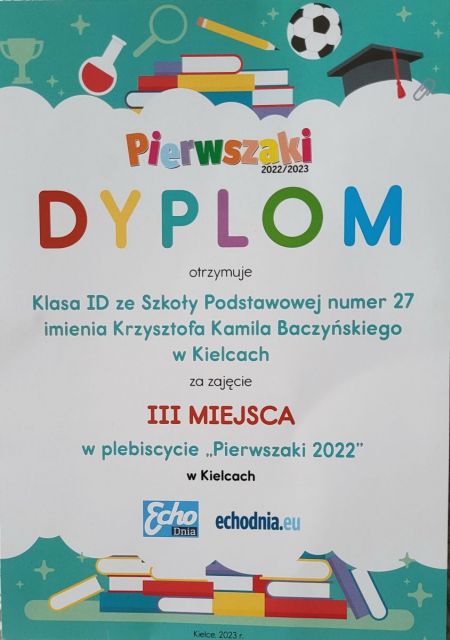 dyplom dla klasy 1d