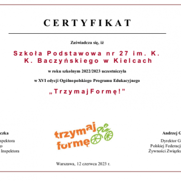 Ogólnopolski Program Edukacyjny „Trzymaj Formę!” 