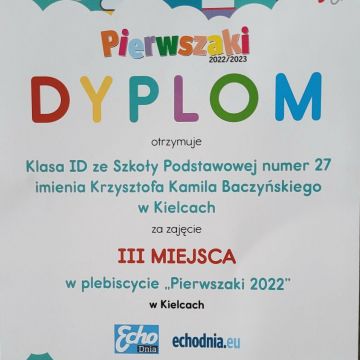 dyplom dla klasy 1d